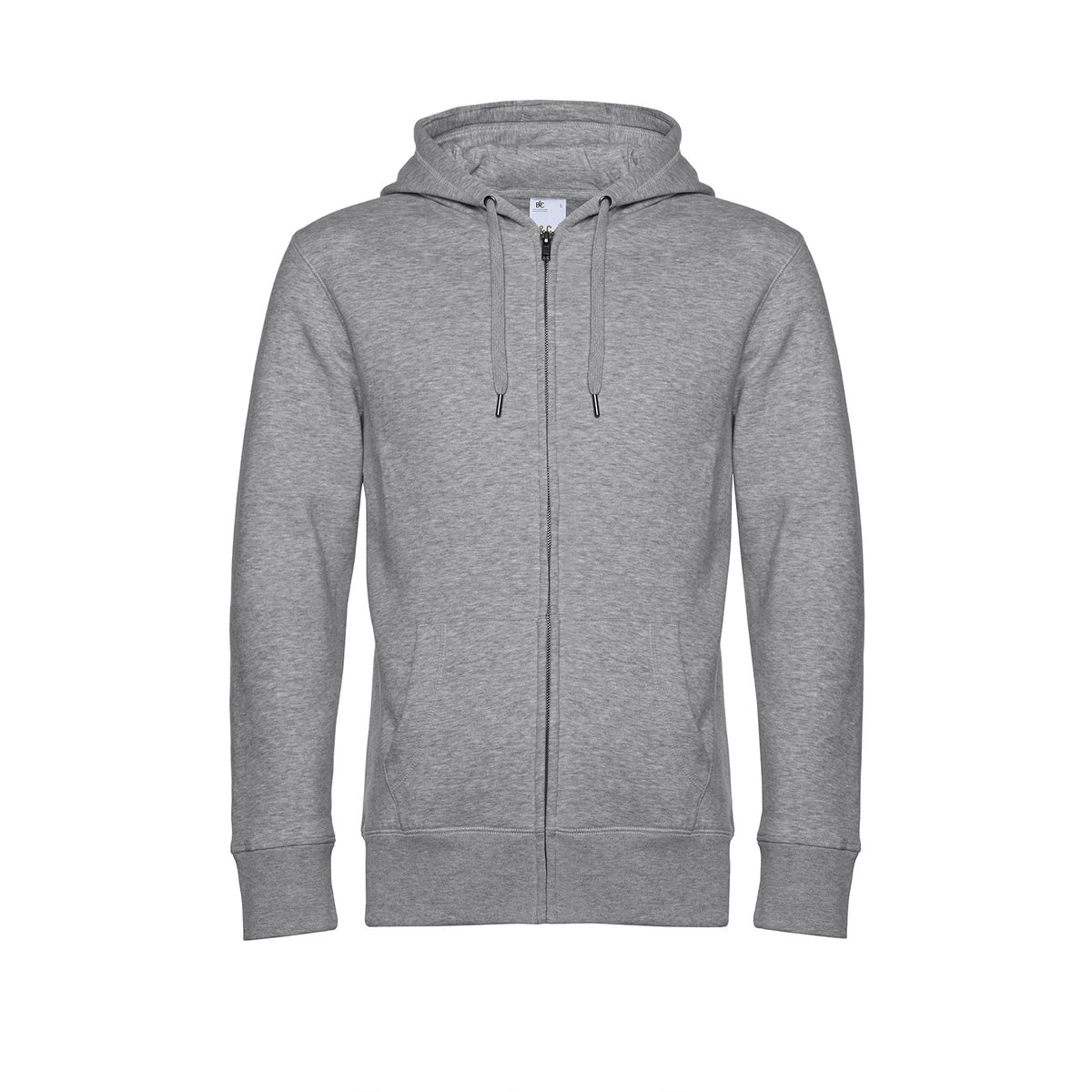 King Zipped Hood – Heather Grey – Framsida