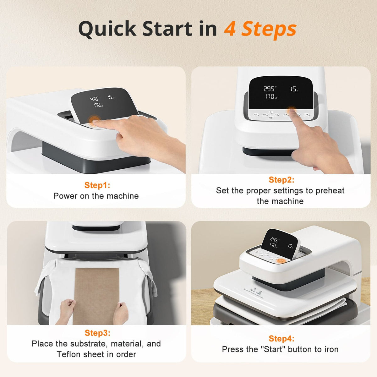HTVRONT Auto Heat Press 2 i vitt